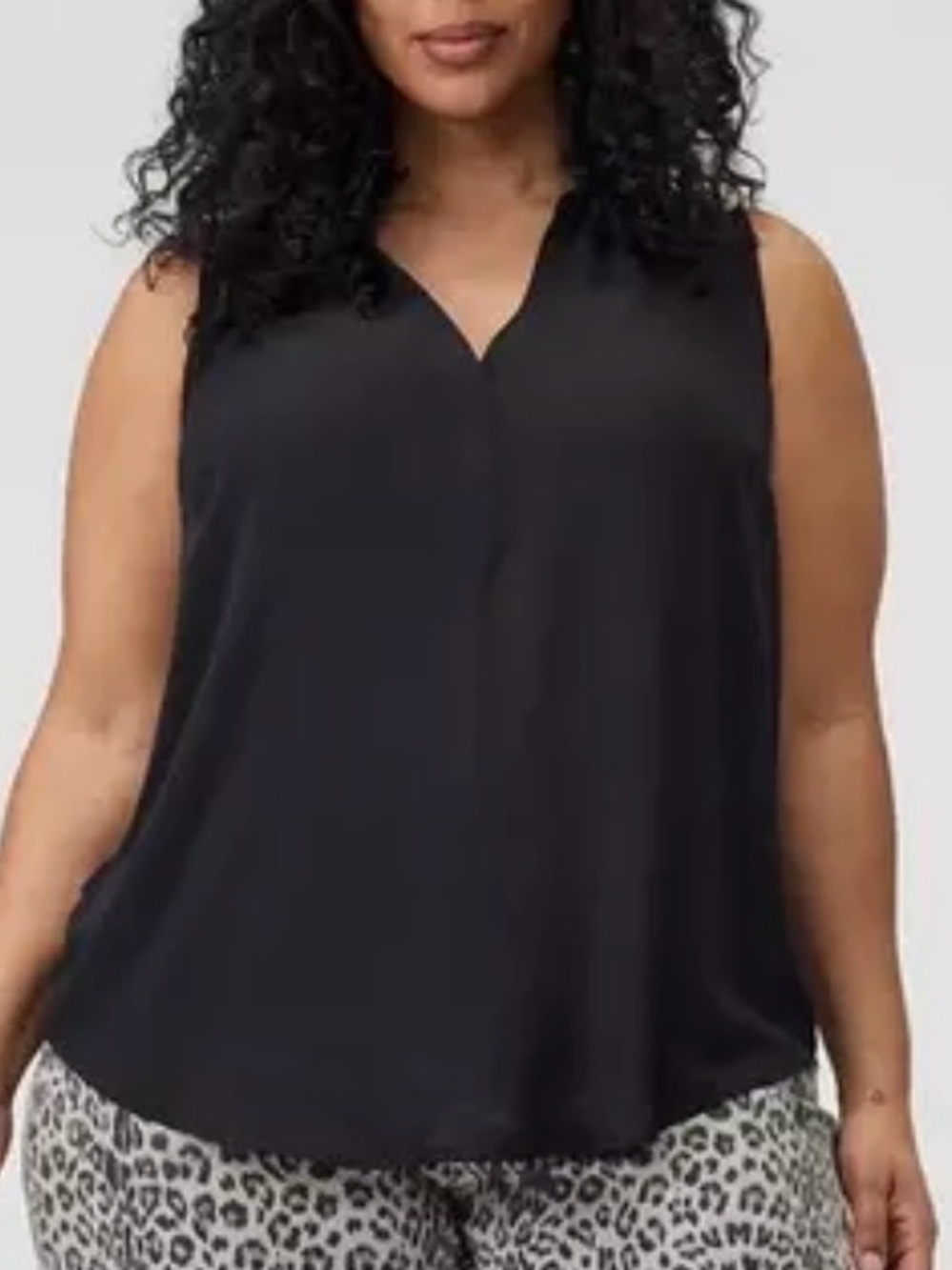 NWT Torrid Harper Georgette Sleeveless Blouse Deep Black Size 1 1X